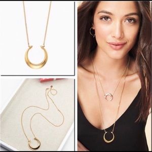 Stella & Dot Double Horn Crescent Moon Necklace